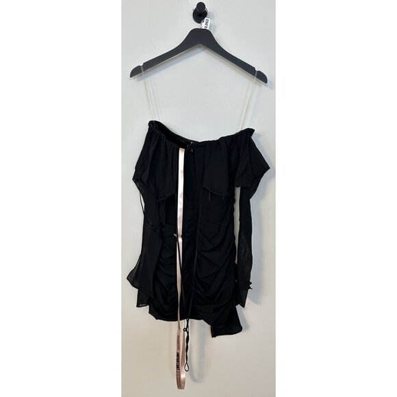 HOUSE OF CB Gianna Corset Silk Long Sleeve Dress in Black Size Small - Picture 10 of 16